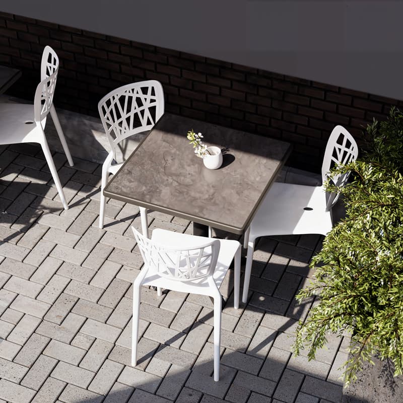 Ferrea bord med fyrkantig 70x70 cm skiva