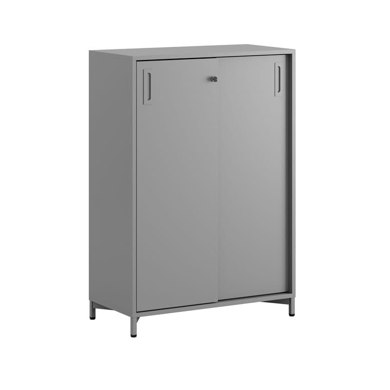 Skjutdörrskåp 80x40x107,5cm - Grå stomme/grå dörrar