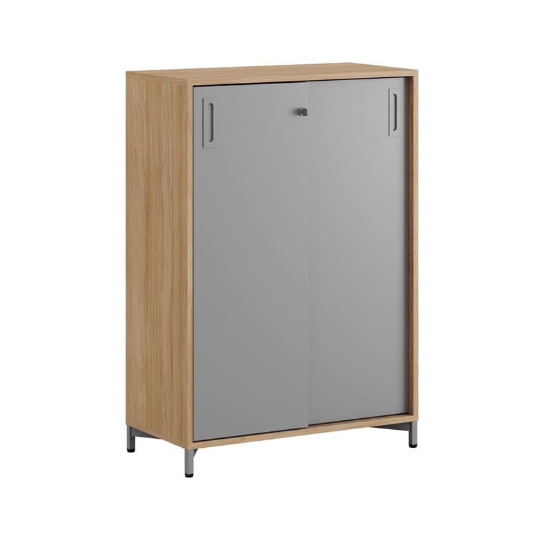 Skjutdörrskåp 80x40x107,5cm - Urban oak stomme/grå dörrar