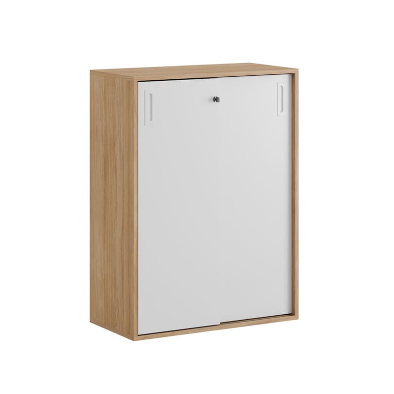 Skjutdörrskåp 80x40x107,5cm - Urban oak stomme/vita dörrar