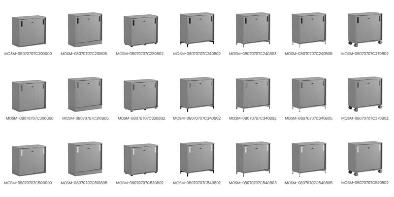Skjutdörrskåp 80x40x72cm - Grå stomme/grå dörrar