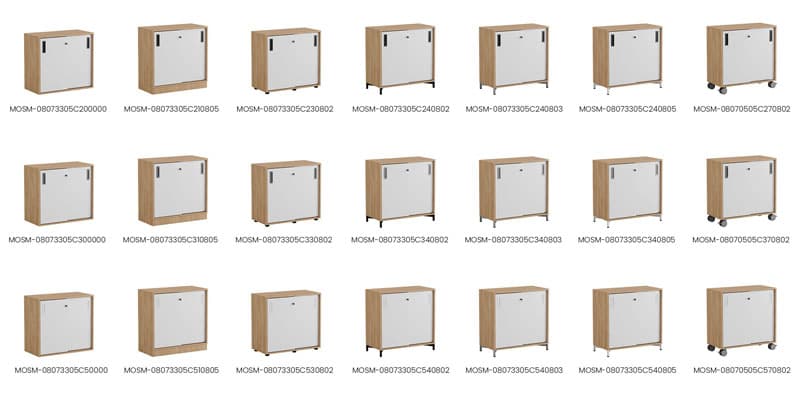 Skjutdörrskåp 80x40x72cm - Urban oak stomme/vita dörrar