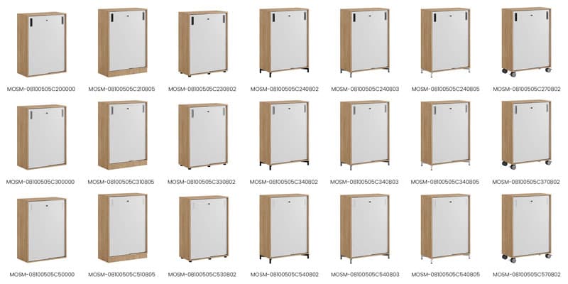 Skjutdörrskåp 80x40x107,5cm - Urban oak stomme/vita dörrar