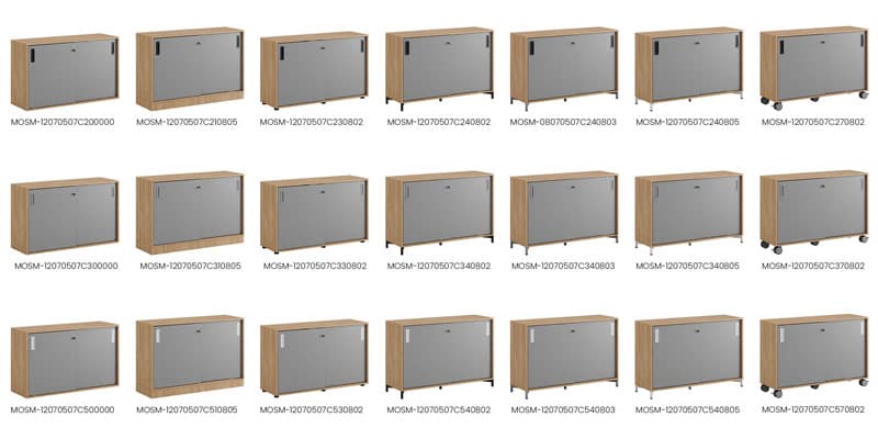 Skjutdörrskåp 120x40x72cm - Urban oak stomme/grå dörrar