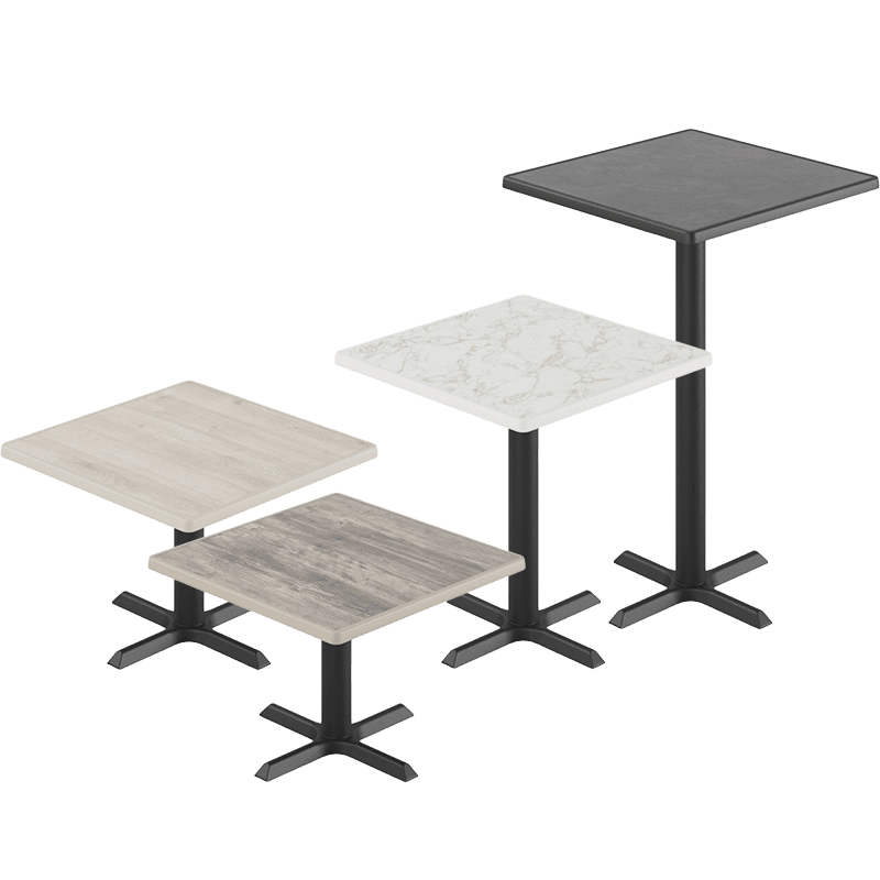 Ferrea bord med fyrkantig 70x70 cm skiva