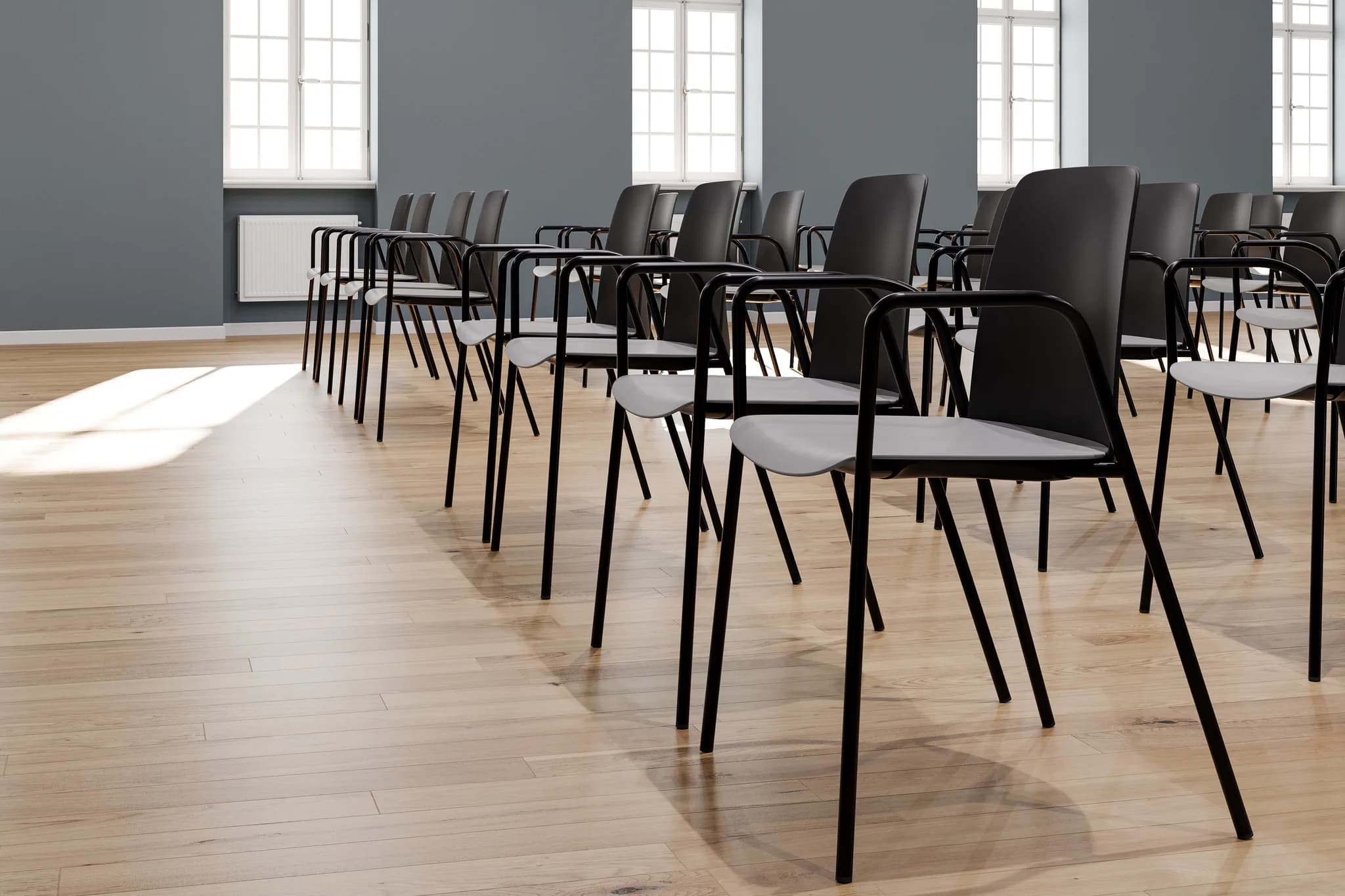 Choice med armstöd i en konferenssal, närbild