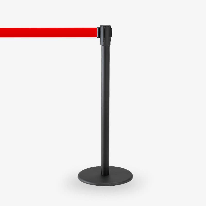 Avspärrningsstolpe Royal Svart Rött band