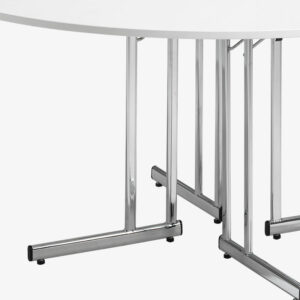 fällbart runt bord vit