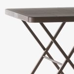 barbord fällbord fällbart bord runt plast utomhus grå brun stålstativ