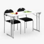 fällbart bord bok ek vit grå björk krom