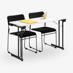 fällbart bord bok ek vit grå björk krom