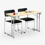 fällbart bord bok ek vit grå björk krom