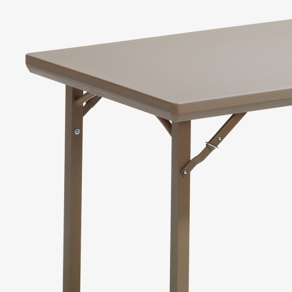 fällbord fällbart bord plast utomhus brun stålstativ