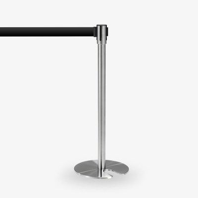 avspärrningsstolpe Köstolpe Royal rostfritt Svart band