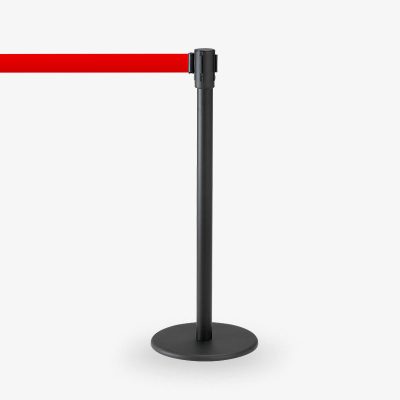 avspärrningsstolpe Köstolpe Royal Svart Rött band - Ej stapelbar - Vagn